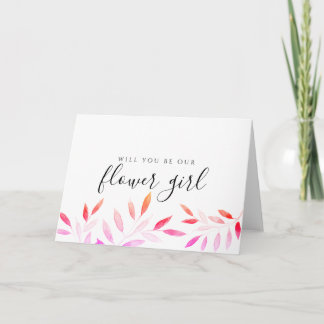 Cartão Botânica Rosa Você Será Nossa Menina Flor?