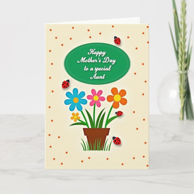Cartão Botanical Mothers Day Bugs Card (Frente)