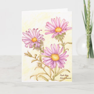 Cartão Botanical wildflower watercolor, blank inside