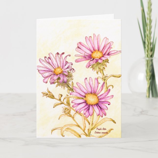 Cartão Botanical wildflower watercolor, blank inside (Frente)