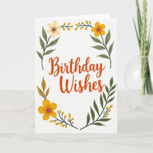 Cartão Botânico de Aniversário Aconchegante