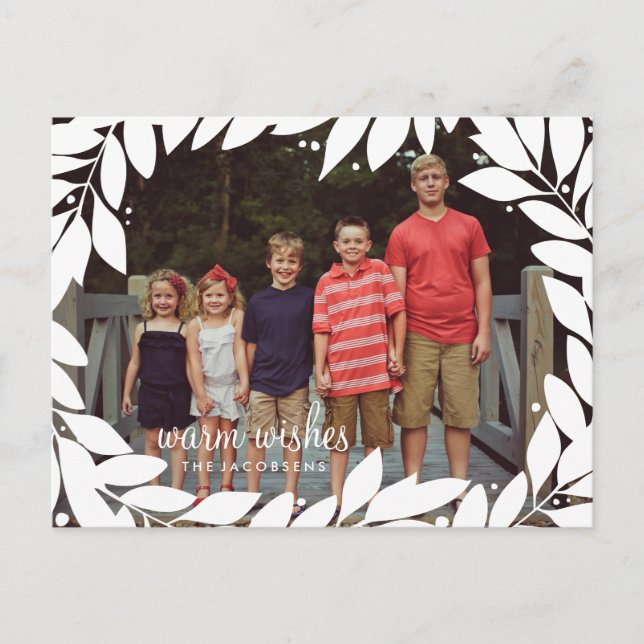 Cartão botânico do feriado do quadro (Frente)