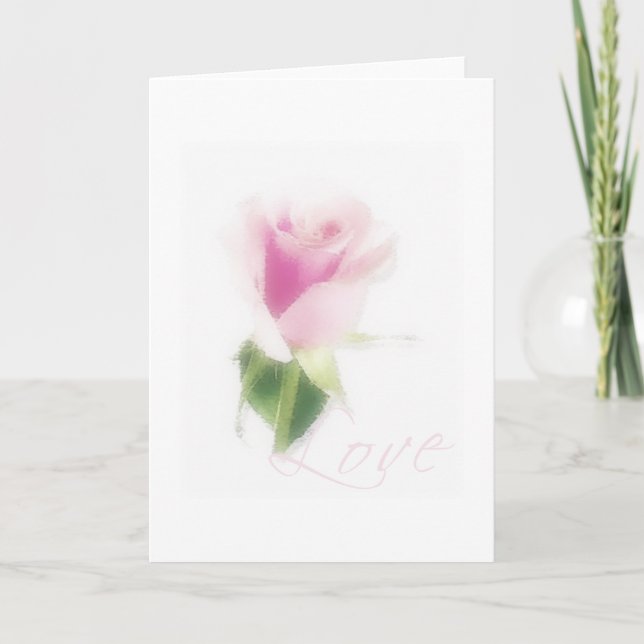 Cartão Botão de Rosa (Frente)