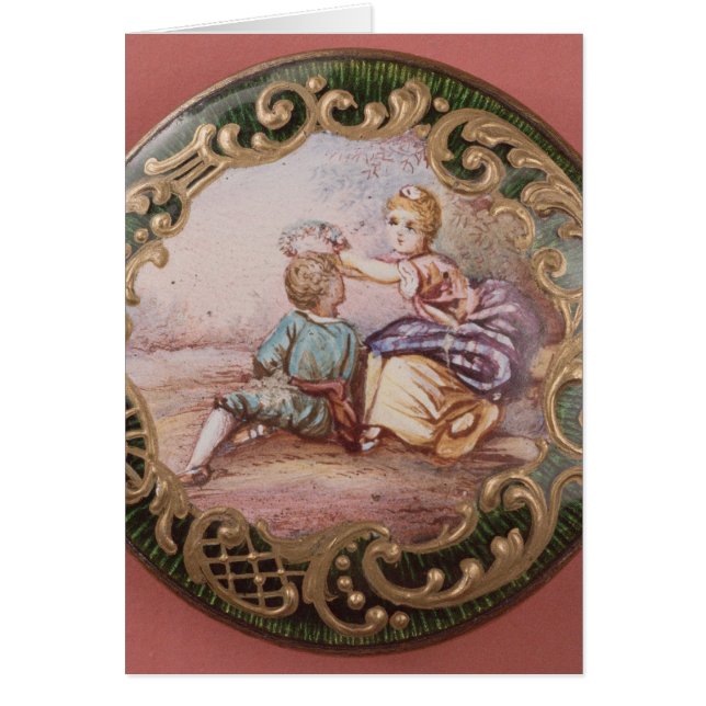 Cartão Botão esmaltado e da porca jovem (Frente)