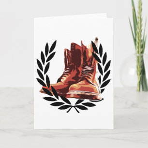 Cartão botas das peles