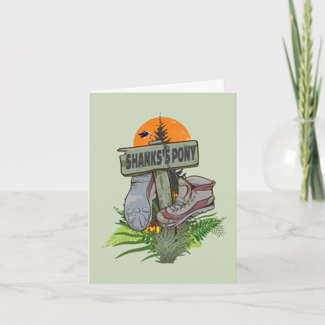 Cartão Botas de caminhada de pônei de Shanks (Frente)