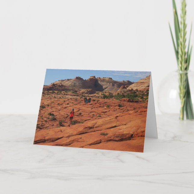 Cartão Botas de Deus encontradas no deserto. (Frente)