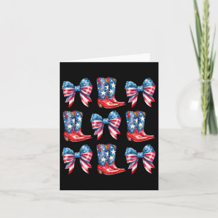 Cartão Botas e Laços da Bandeira 4 de Julho Cowgirl Weste