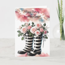 Botas Listradas Chuvas e Rosas de Aniversário