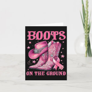 Cartão Botas No Cancer De Mama Ocidental Da Garota Do Chã