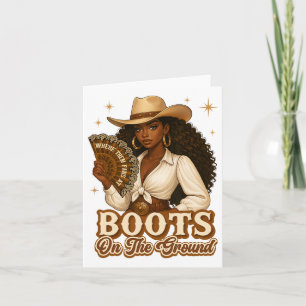 Cartão Botas No Chão Juneteenth Cowgirl Onde Estão Eles