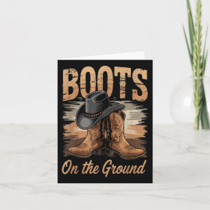 Cartão Botas No Terreno Da Linha Da Cowgirl Mulheres Danç