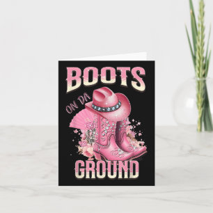 Cartão Botas Rosa Em Da Ground Western Cowgirl Hat E Bo