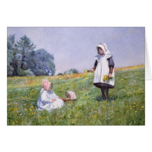 Cartão Botões de ouro e margaridas