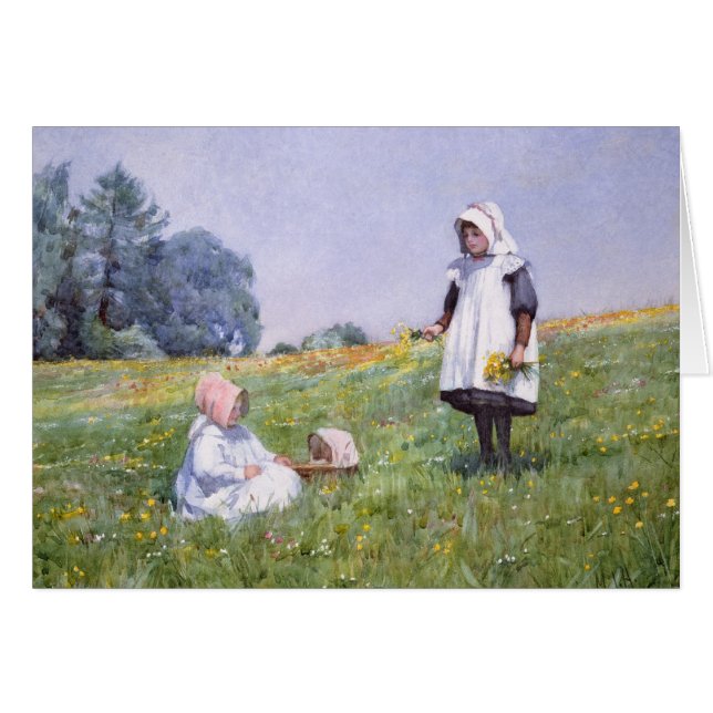 Cartão Botões de ouro e margaridas (Frente Horizontal)