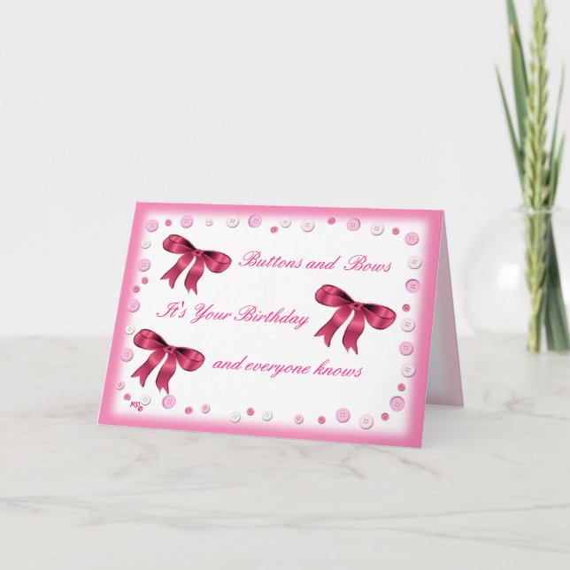 Cartão Botões e Arcos- personalizar para qualquer idade (Frente)