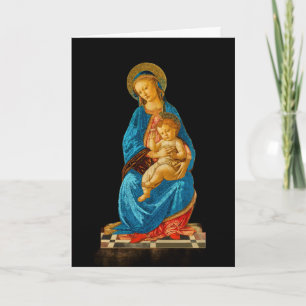 Cartão Botticelli Madona e Menino Entronados
