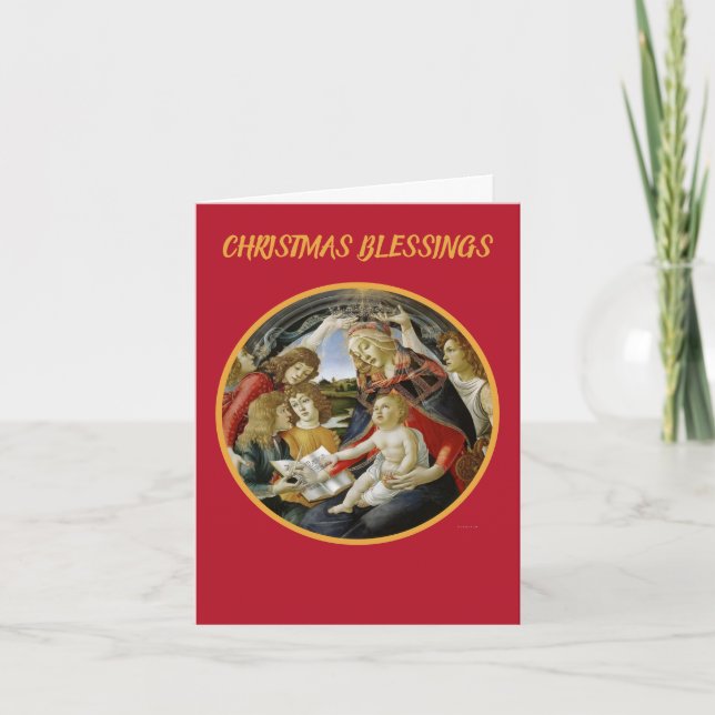 Cartão Botticelli Madonna e Jesus Magnificat (Frente)
