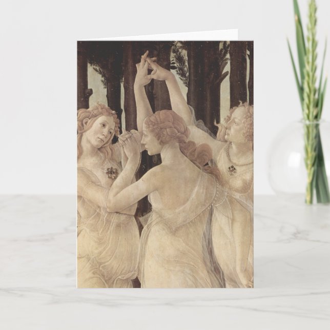 Cartão Botticelli's Three Graces Greeting Card (Frente)