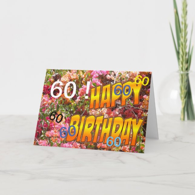 Cartão Bougainvillea Age Template Birthday Greeting Card (Frente)