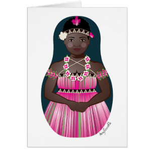 Cartão Bougainvillean Matryoshka