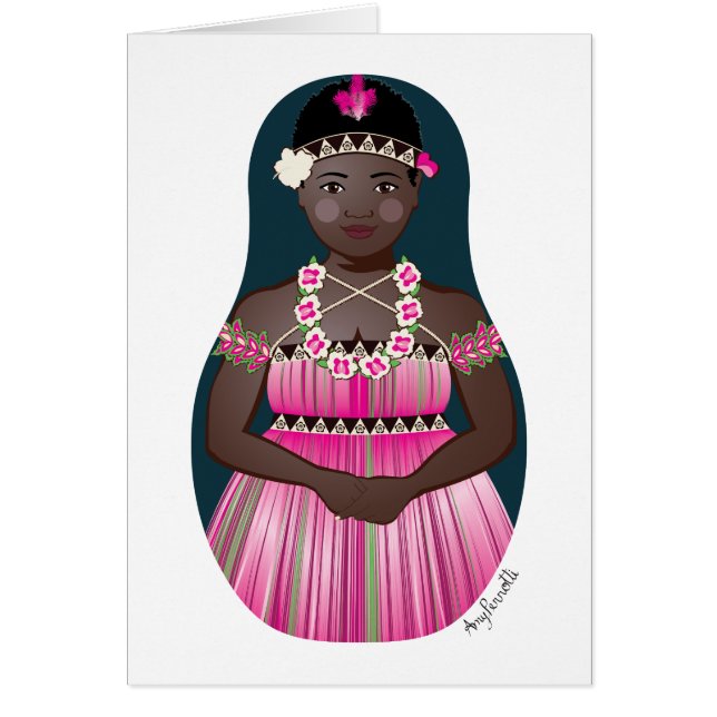 Cartão Bougainvillean Matryoshka (Frente)