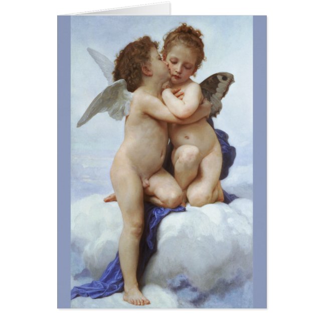 Cartão Bouguereau First kiss Amor Psyche Children CC0073 (Frente)