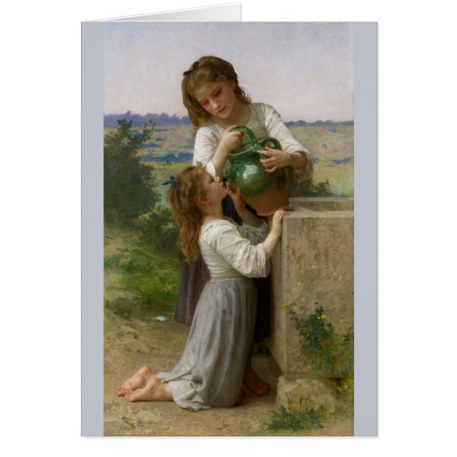 Cartão Bouguereau na fonte (Frente)