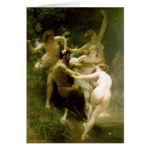 Cartão Bouguereau - Nymphes e Satyre