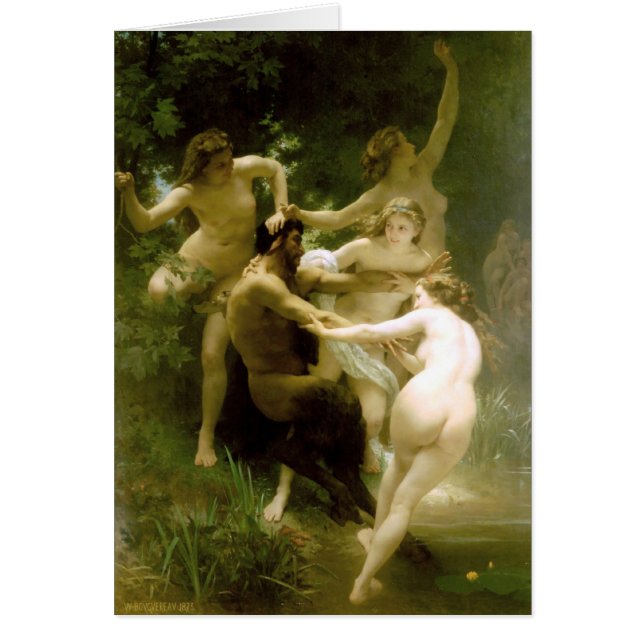 Cartão Bouguereau - Nymphes e Satyre (Frente)