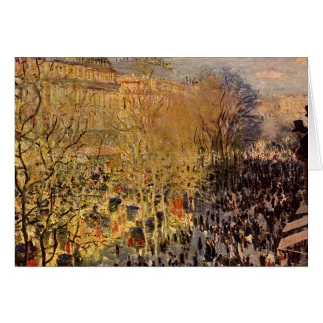 Cartão Boulevard des Capucines, por Claude Monet, Belas A (Frente Horizontal)
