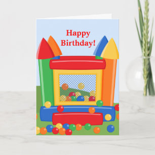 Cartão Bounce House Birthday Greeting Card