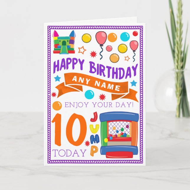 Cartão Bouncy Castle Personalised Birthday Card (Frente)