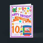 Cartão Bouncy Castle Personalised Birthday Card<br><div class="desc">Personalise this card with your own message,  along with the recipients name & age using the easy template. 
As you choose the text then this greetings card can be customized for any occasion!
Please check my shop for matching Thank you cards,  envelopes,  invitations & coordinating party supplies!</div>