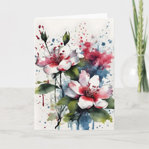 Cartão Bouvardia - Flores em aquarela