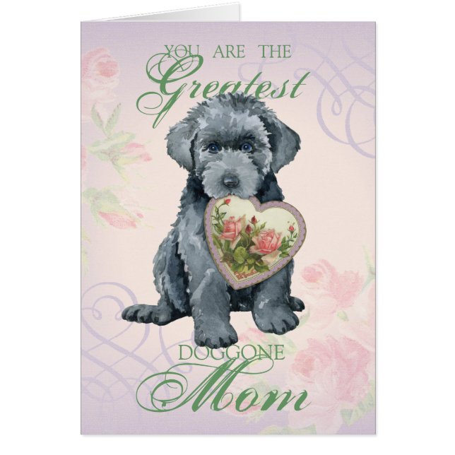 Cartão Bouvier des Flandres Heart Mãe Card (Frente)