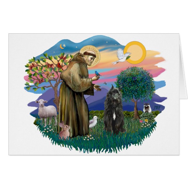 Cartão Bouvier des Flandres (preto) (Frente Horizontal)