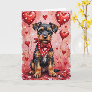 Cartão Bouvier des Flandres Valentine Cachorro Sentado