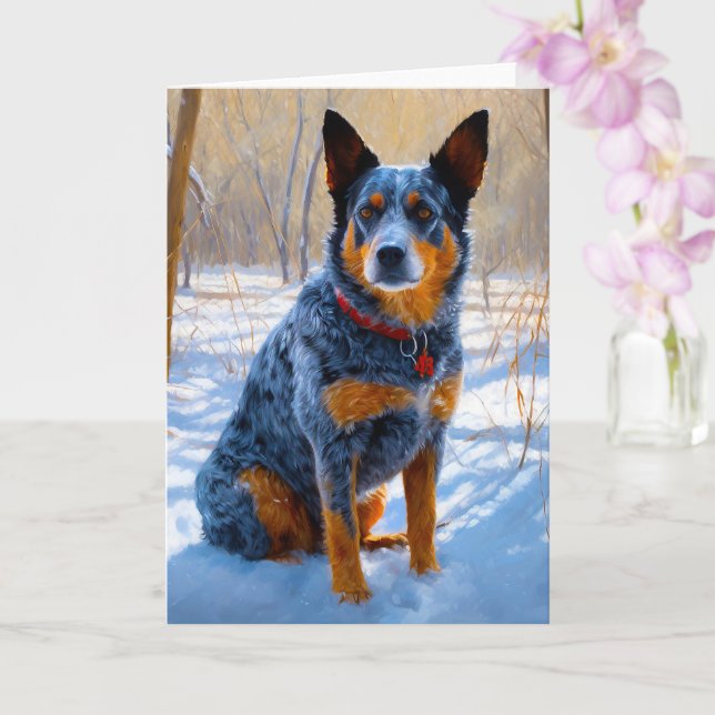 Cartão Bovinos Australianos Deixam nevar no Natal (Orquídea)