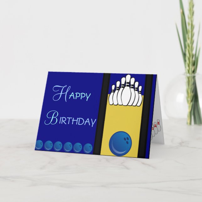 Cartão Bowling Birthday (Frente)
