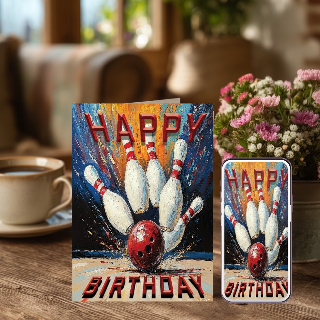 Cartão Bowling Birthday Card (Criador carregado)