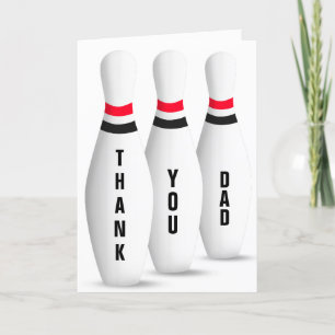 Cartão Bowling Pins obrigado Aniversário