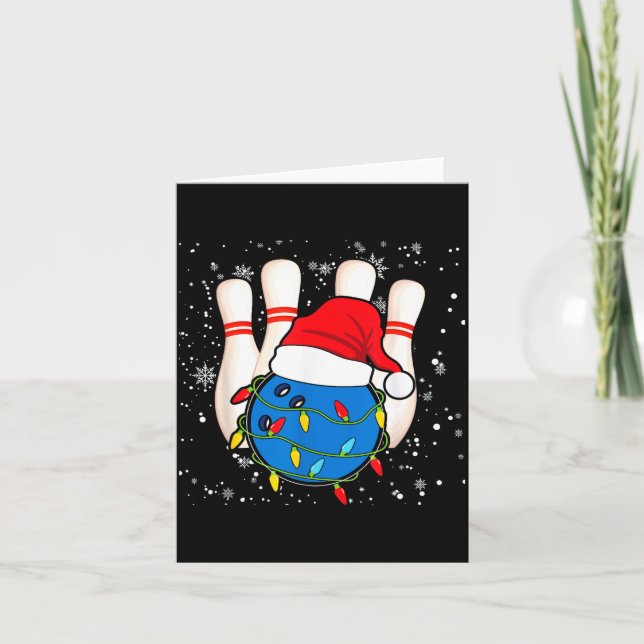 Cartão Bowling Reindeer Christmas Shirt Pajama Srt X-mas  (Frente)