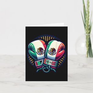 Cartão Boxas luvas México Boxing Vintage Bandeira mexican