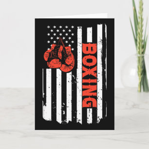 Cartão Boxe Bandeira EUA Mma Lutador Kickboxing Boxe Para