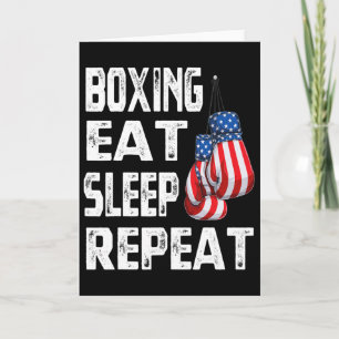 Cartão Boxe Comer Dormir Repetir Academia Boxeador Kickbo