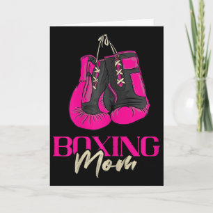 Cartão Boxe Feminina Mãe Boxeadora Luvas de Boxe Kickboxi