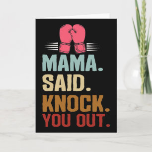 Cartão Boxe Kickboxing Mamãe Disse Nocautear Você Dia das