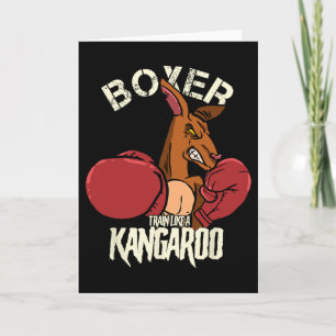 Cartão Boxeador Boxe Kickboxing Treine Como Um Canguru