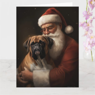 Cartão Boxeador Com Papai Noel Natal Festivo